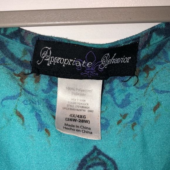 Turquoise sleeveless dress size 4X - Picture 2 of 6